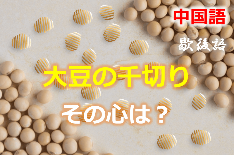 中国語: 大豆の千切り - その心は？【歇後語】
