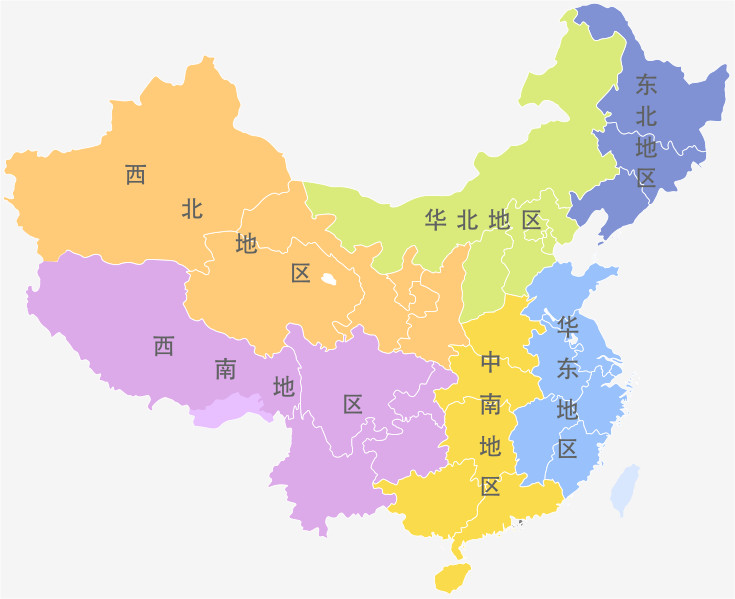 中国の地区（地図）