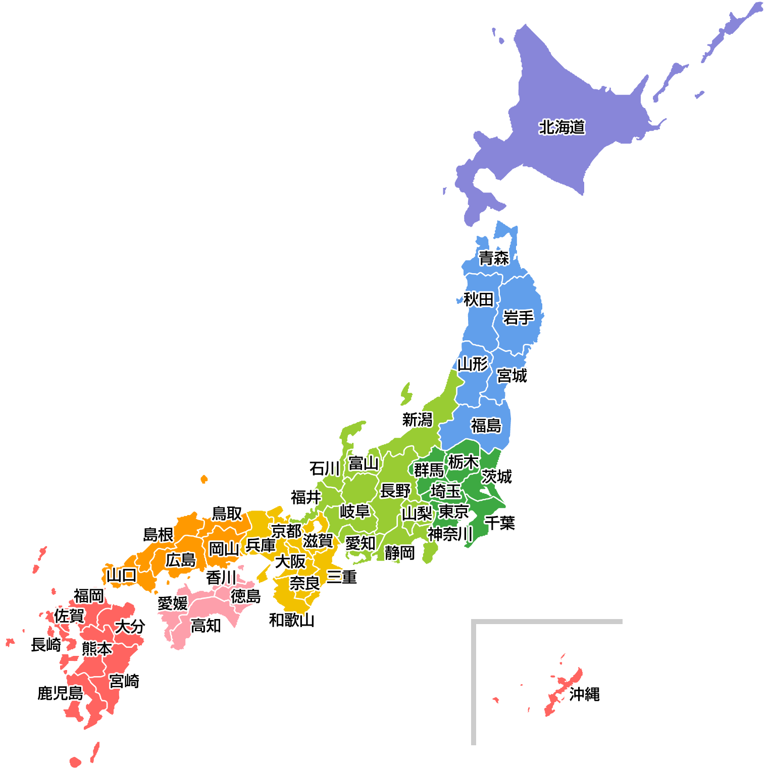 日本地図 (frame-illust.com)