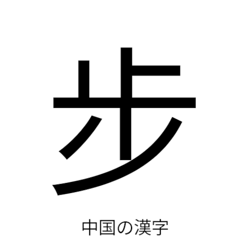 日本と中国の漢字の違い 歩