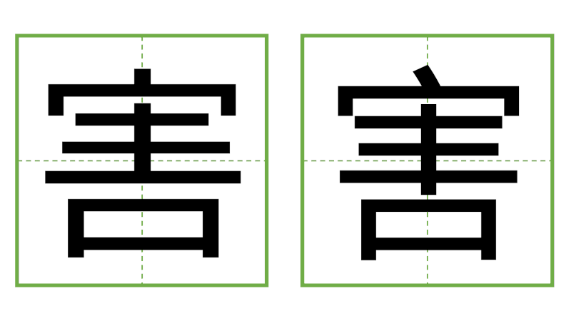 害 - 日中の漢字の間違い探し 直感クイズ！(3)