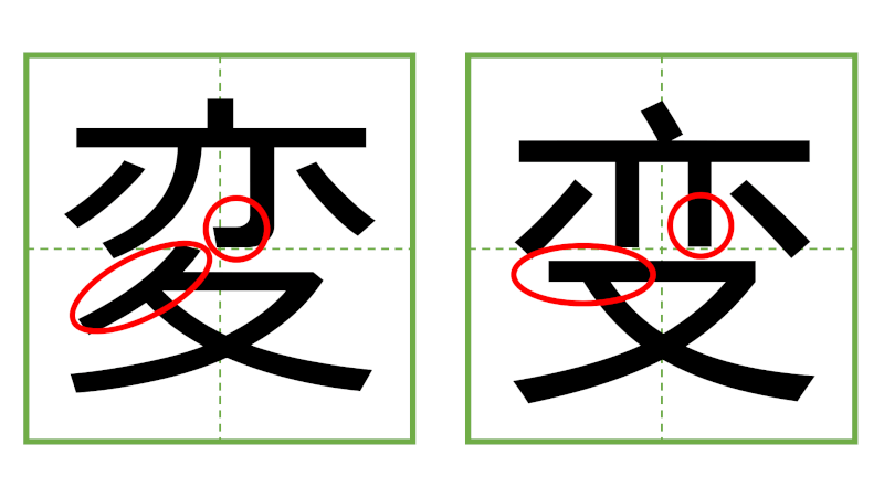 変 - 日中の漢字の間違い探し 直感クイズ！(3)