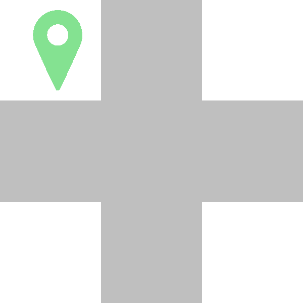 角にある / on the corner / 在拐角处 - 英語・中国語: 英語と中国語で道案内する表現