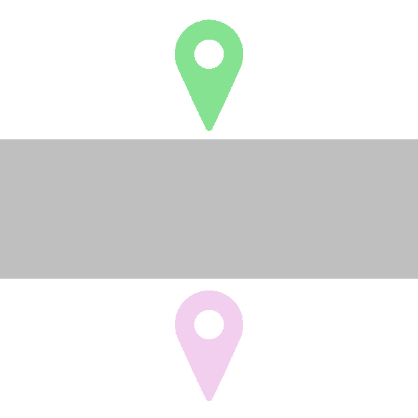 対面にある / on the opposite side / 在对面 - 英語・中国語: 英語と中国語で道案内する表現